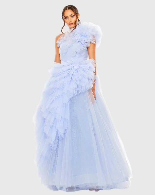 Tulle Ruffled One Shoulder Gown - FINAL SALE Tulle Dress Glow