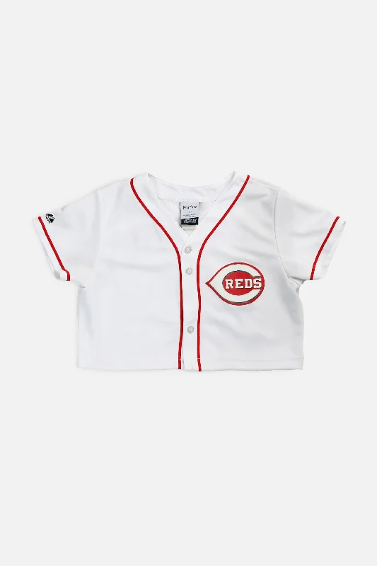 Rework Crop Cincinnati Reds MLB Jersey - S Hoodies & Sweatshirts Combo