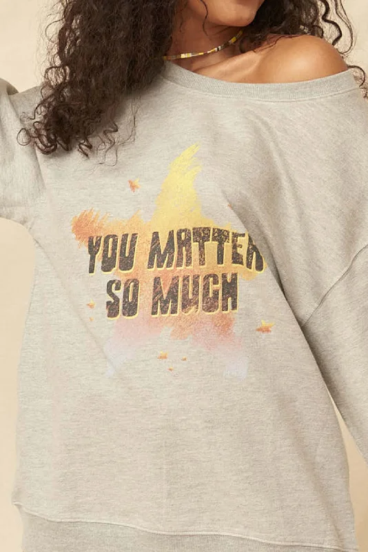 You Matter Vintage-Print Graphic Sweatshirt Winter Hoodie Sweatshirt