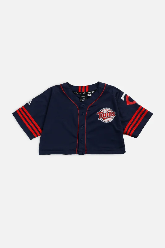 Rework Crop Minnesota Twins MLB Jersey - XS Printed Hooded Sweatshirts