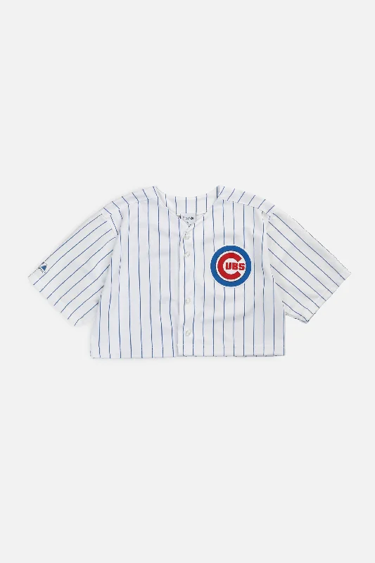 Rework Crop Chicago Cubs MLB Jersey - M Cozy Zip Hoodie