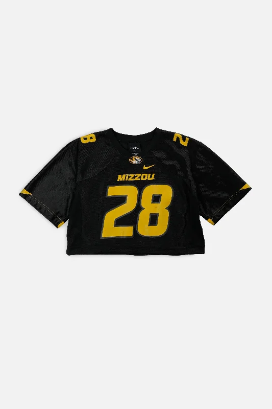 Rework Crop Missouri Tigers NCAA Jersey - XS Loose Fit Hoodie Sweatshirt