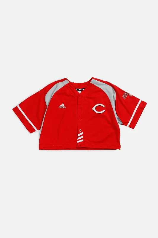 Rework Crop Cincinnati Reds MLB Jersey - M Hoodies for Winter Wear