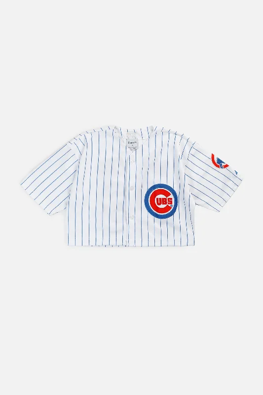 Rework Crop Chicago Cubs MLB Jersey - M Zip-up Sweatshirt Look