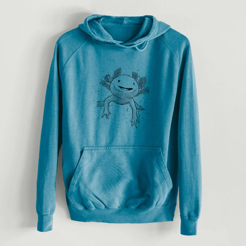 Axolotl - Ambystoma mexicanum  - Mid-Weight Unisex Vintage 100% Cotton Hoodie Casual Graphic Hoodies