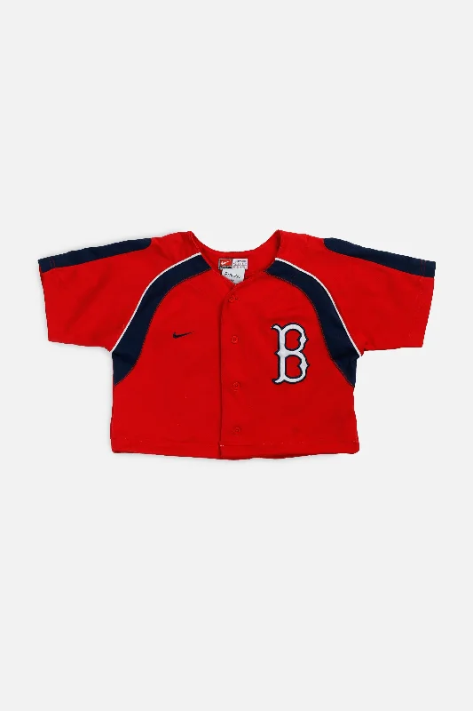 Rework Crop Boston Red Sox MLB Jersey - XS Comfortable Hoodie Sweatshirt