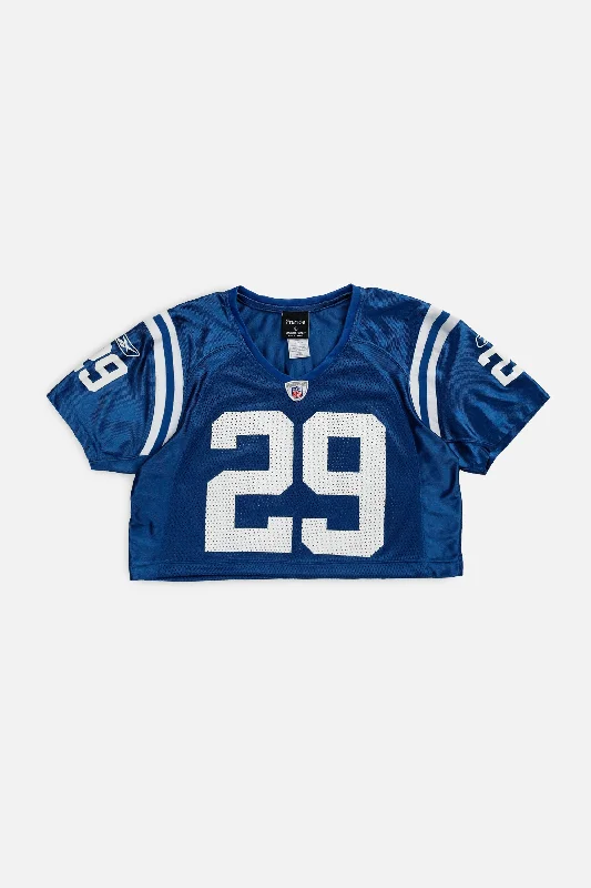 Rework Crop Indianapolis Colts NFL Jersey - S Cozy Sweatshirt Design