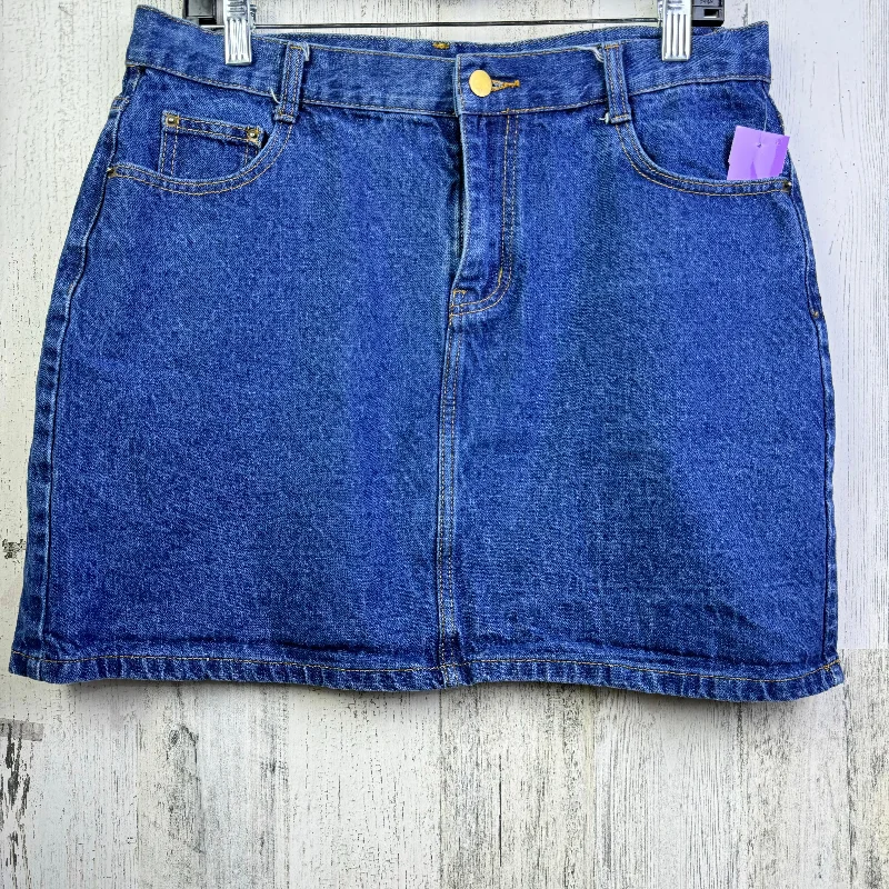 Blue Denim Skirt Mini & Short Chelsea And Violet, Size 16 Lace-up Mini Skirt