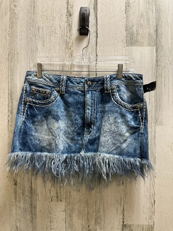 Blue Denim Skirt Mini & Short Miss Me, Size 6 Trendy Mini Skirt