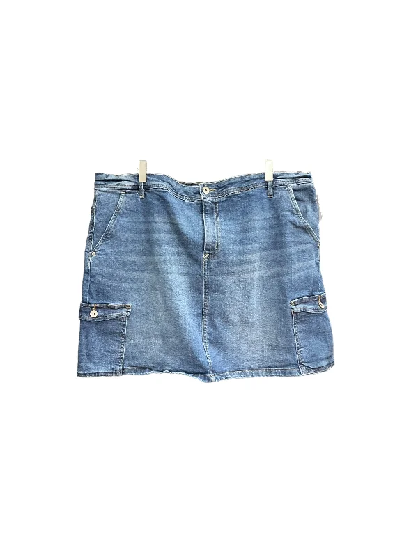 Blue Denim Skirt Mini & Short Wallflower, Size 20 Button-front Mini Skirt