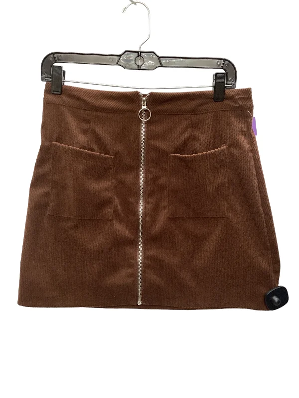 Brown Skirt Mini & Short Shein, Size M Mini Skirt with Bow