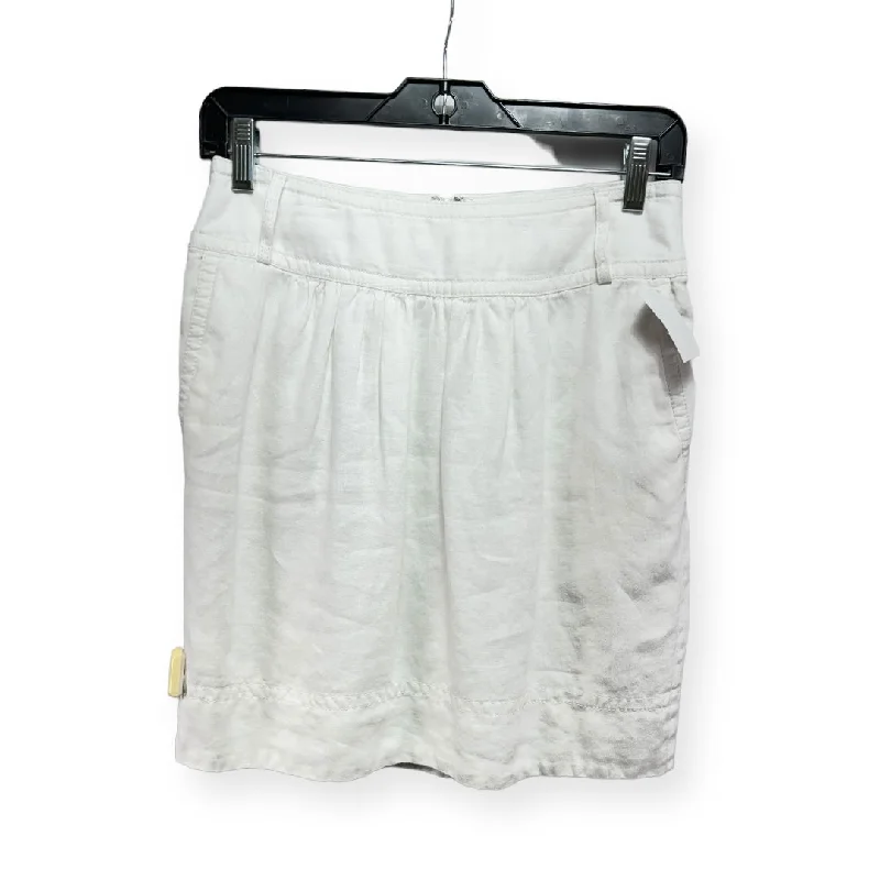 Linen White Skirt Mini & Short Banana Republic, Size 2 Soft Leather Skirt