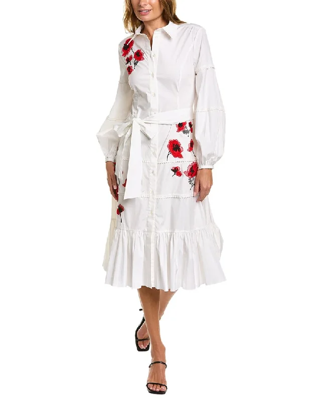 Carolina Herrera Puff Sleeve Shirtdress Shirt Dress Party