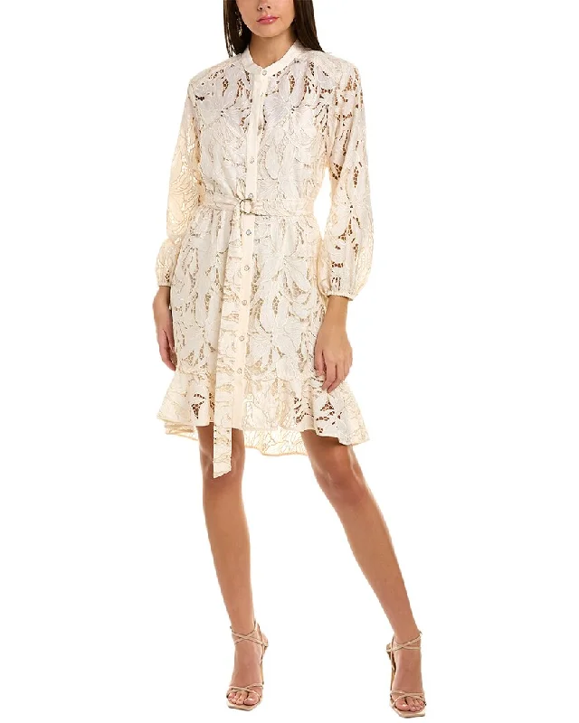 Marchesa Notte Lace Shirtdress Casual Fit Shirt