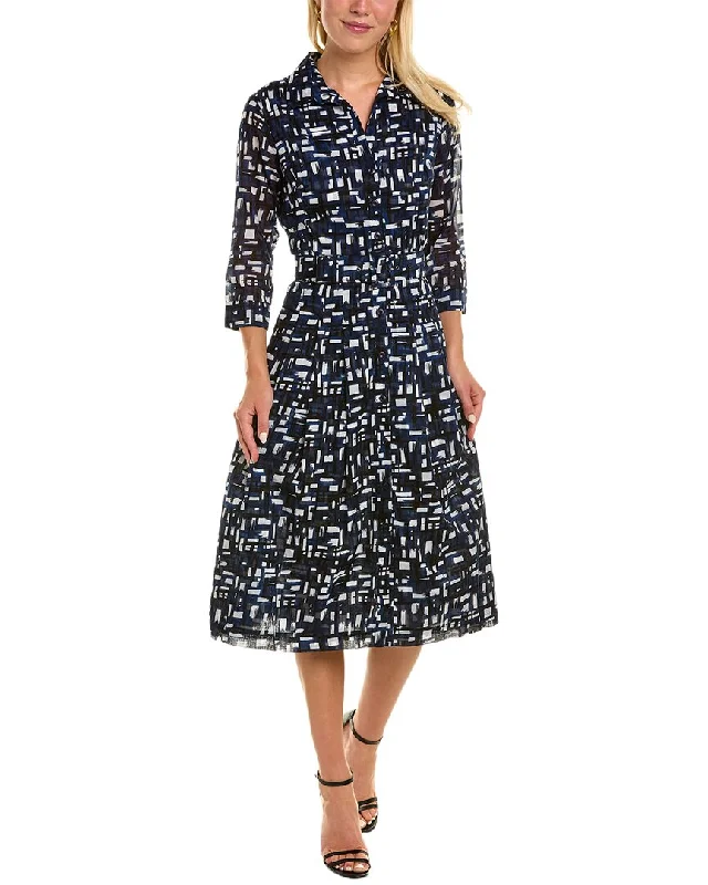 Samantha Sung Audrey 3 Silk Shirtdress Shirt Dress Wrap