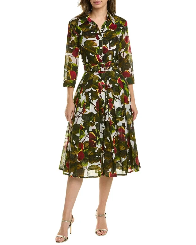 Samantha Sung Audrey 4 Shirtdress Ruffled Shirt Dress