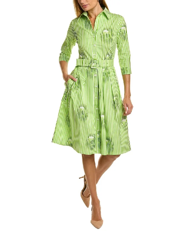 Samantha Sung Audrey Shirtdress Belted Shirt Dress