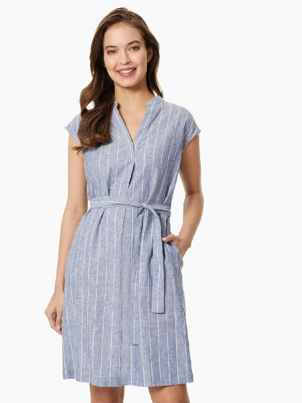 Tie-Waist Kelly Shirt Dress Button Front Shirt